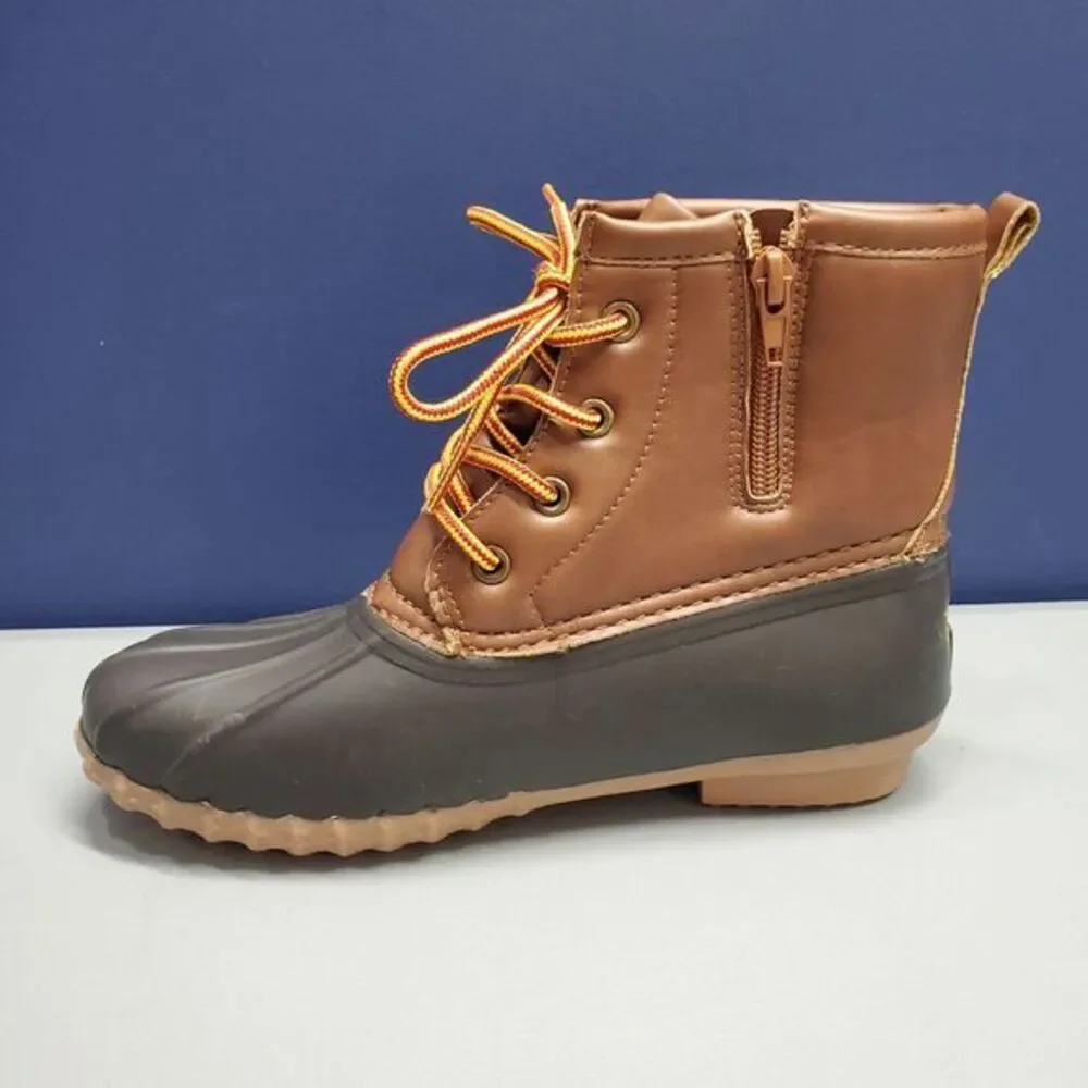Espirit Wilma Duck Boots Womens Size 6 Black Brown Synthetic Lace Up E18WIA30